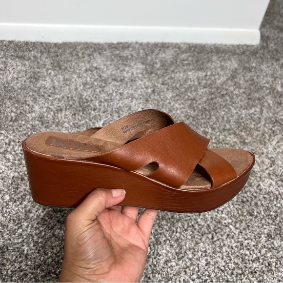 KorkEase Shoes Kork Ease Brown Leather Crisscross Sandals Slides